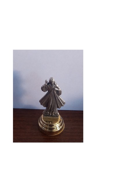 Herz Jesu Statue ca. 6 cm Metall auch auf Auto Armaturenbrett anklebbar